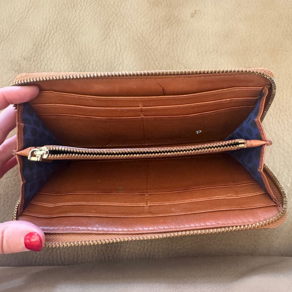 Rebecca Minkoff Tan and Black Leather Geometric Woven Wallet - Picture 3 of 3